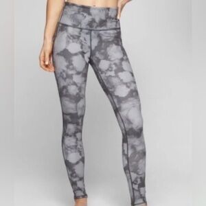 Athleta Chaturanga Full Length Leggings Tie Dye Gray Cloud Super Soft Size S